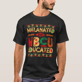Melanated and HBCU Educated Afrika Pride Black T Shirt