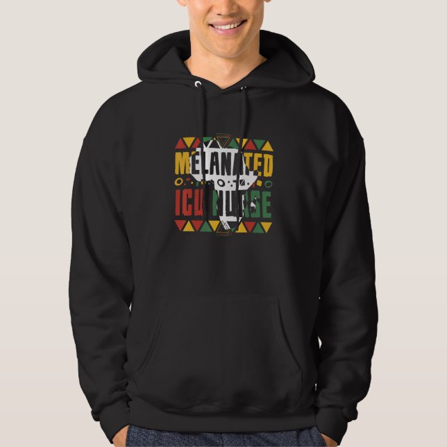 Melanated ICU Nurse Black History Month Intensive  Hoodie (Framsida)