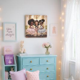 Melanated Magic Tea Party Wall Clock Fyrkantig Klocka