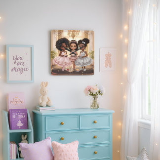 Melanated Magic Tea Party Wall Clock Fyrkantig Klocka