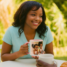 Melanated Princess Delight Whimsical Tea Party Mugg