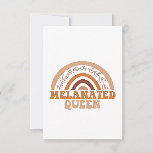 Melanated Queen Cute Rainbow African Junelfte Tack Kort (Framsida)