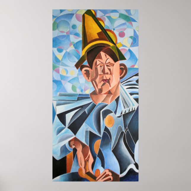 Melancholclown Geometric Art Poster (Framsidan)