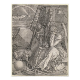 Melancholia I, Engrave av Albrecht Durer Fototryck