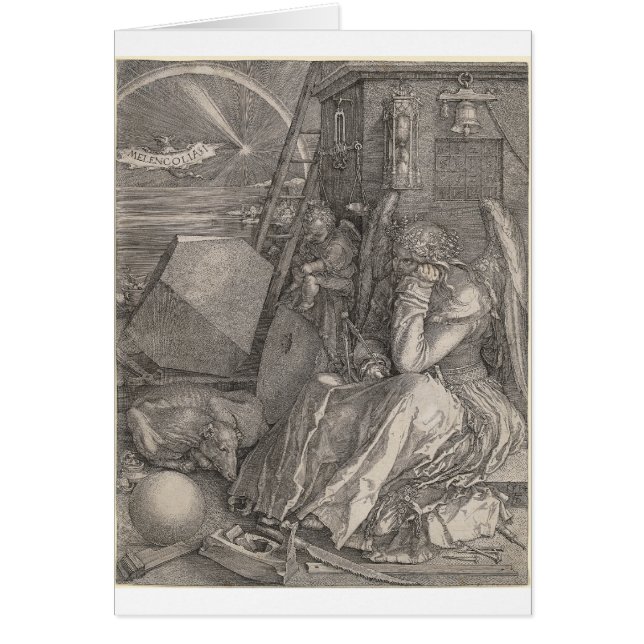 Melancholia I, Engrave av Albrecht Durer Hälsningskort (Framsidan)