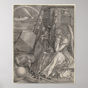Melancholia I, Engrave av Albrecht Durer Poster