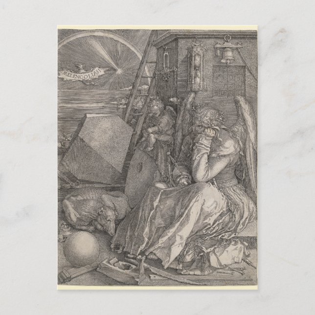 Melancholia I, Engrave av Albrecht Durer Vykort (Framsida)