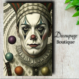 Melancholisk Clown Decoupage