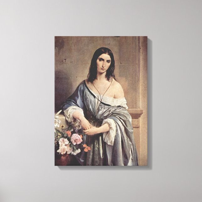 Melancholthoughts (av Francesco Hayez) Canvastryck (Framsida)