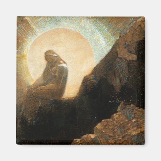 Melancholy 1876 by Odilon Redon Magnet (Framsidan)