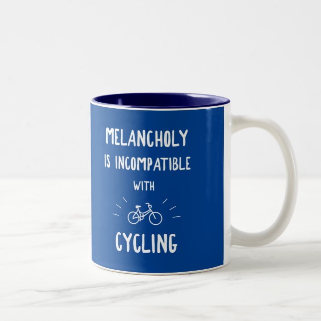 Melancholy är inkompatibel med cykling Två-Tonad mugg (Höger)