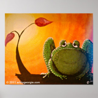 Melancholy Frog Poster Skriv ut