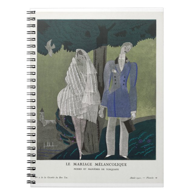 Melancholy giftermål, Modes av Charles Martin Anteckningsbok (Framsidan)