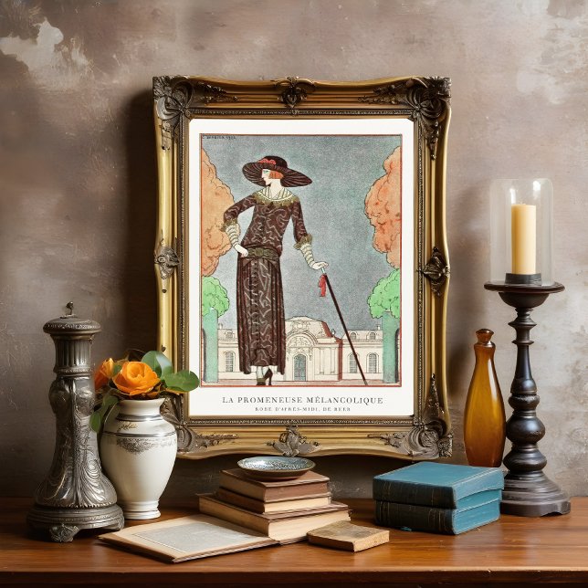 Melancholy Walker av George Barbier Poster (Skapare uppladdad)