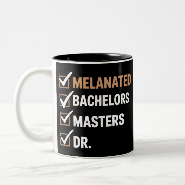 Melanerad doktorsexamen examen PhD EDD kandidatexa Två-Tonad Mugg (Vänster)