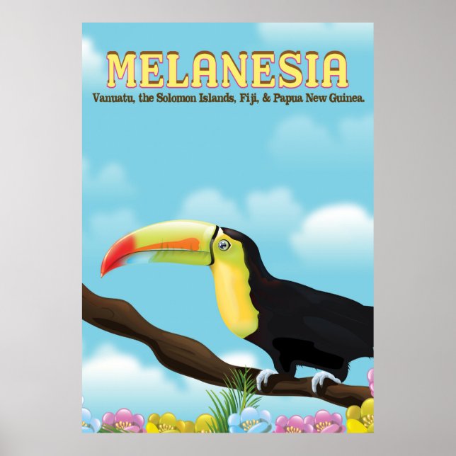 Melanesia Toucan-reseaffisch Poster (Framsidan)