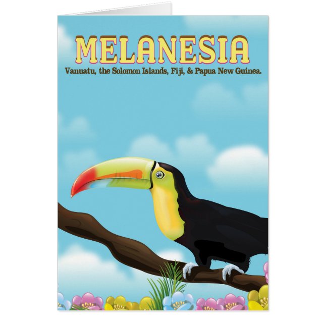 Melanesien Tukan resposter Hälsningskort (Framsidan)