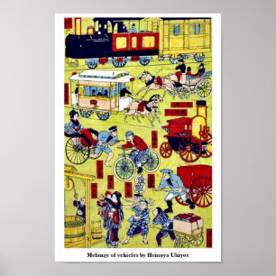 Melange av fordon av Heinoya Ukiyoe Poster