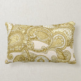 Melange Paisley i guld Lumbarkudde