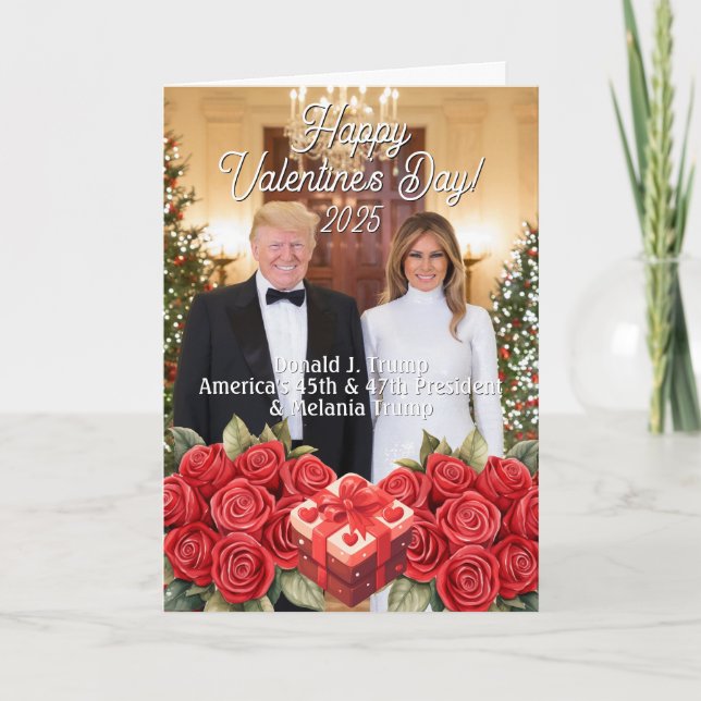 Melania och Donald Trump 2025 Valentines day Helgkort (Framsida)