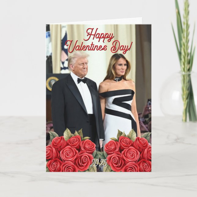 Melania och Donald Trump 2025 Valentines day Helgkort (Framsida)