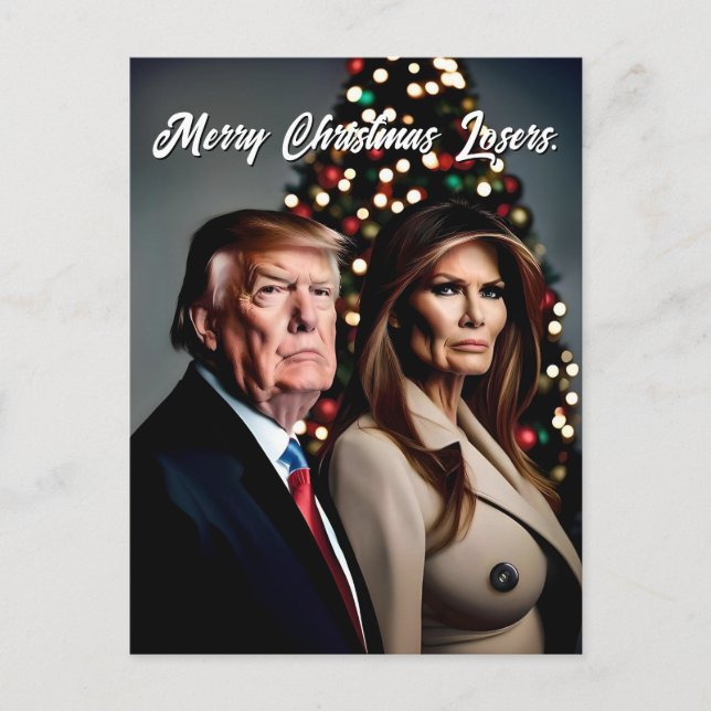Melania och Donald Trump God jul Vykort (Framsida)