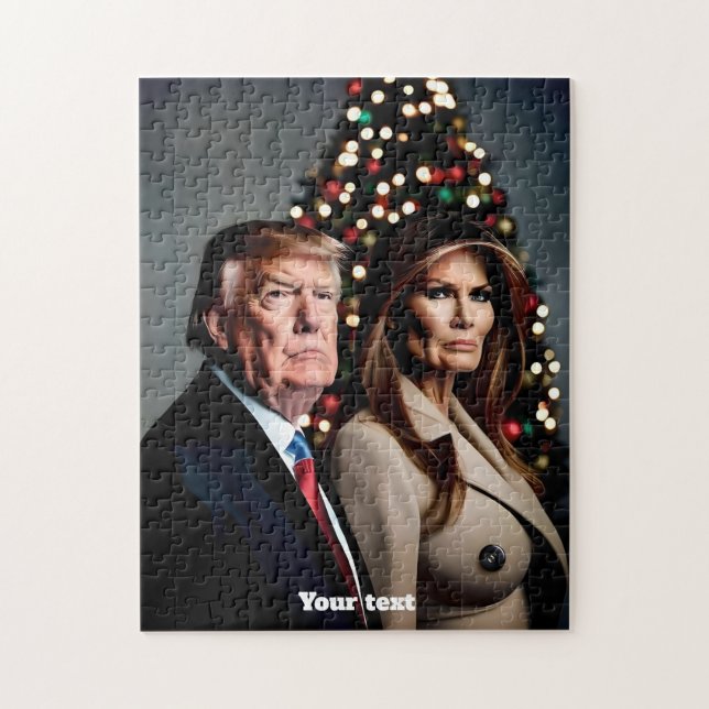 Melania och Donald Trump-jul Pussel (Vertikal)