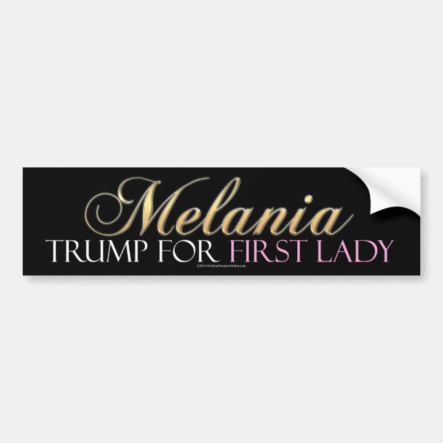 Melania Trump for First Dam Bumper Sticker Bildekal (Framsidan)