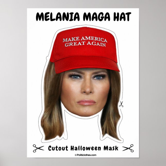 Melania Trump MAGA Hat Halloween Mask Poster (Framsidan)