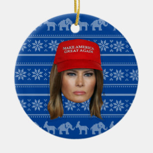 Melania Trump MAGA-jul Julgransprydnad Keramik