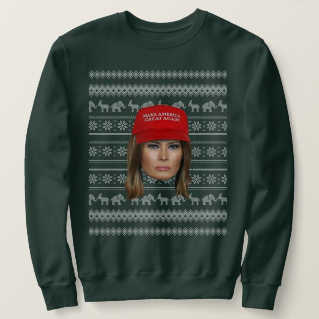 Melania Trump MAGA Jul Lång Ärmad Tröja (Design framsida)