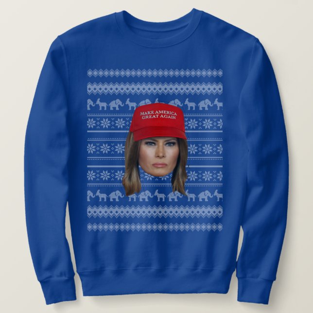 Melania Trump MAGA-jul Lång Ärmad Tröja (Design framsida)