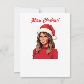 Melania Trump med Jultomten Hat God jul Julkort