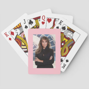 Melania Trump på ett spelkortsdäck Casinokort