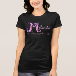 Melanie-flickorna M namn betyder monogram t-shirt
