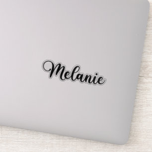 Melanie Namn - Handskriven calligrafi Klistermärken