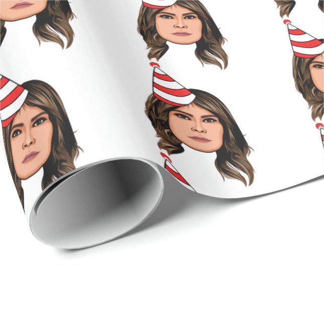 MELANIEN TRUMP BIRTHDAG PRESENTPAPPER (Rullad Hörn)