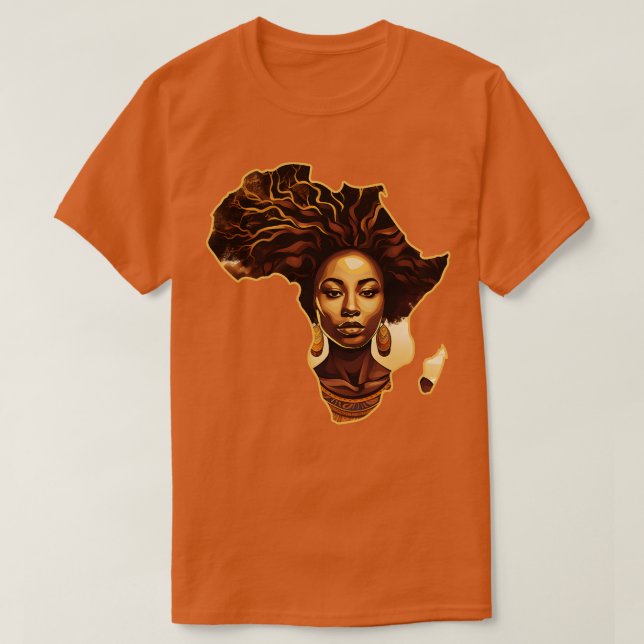 Melanin African Afrika Karta Shape T Shirt (Design framsida)