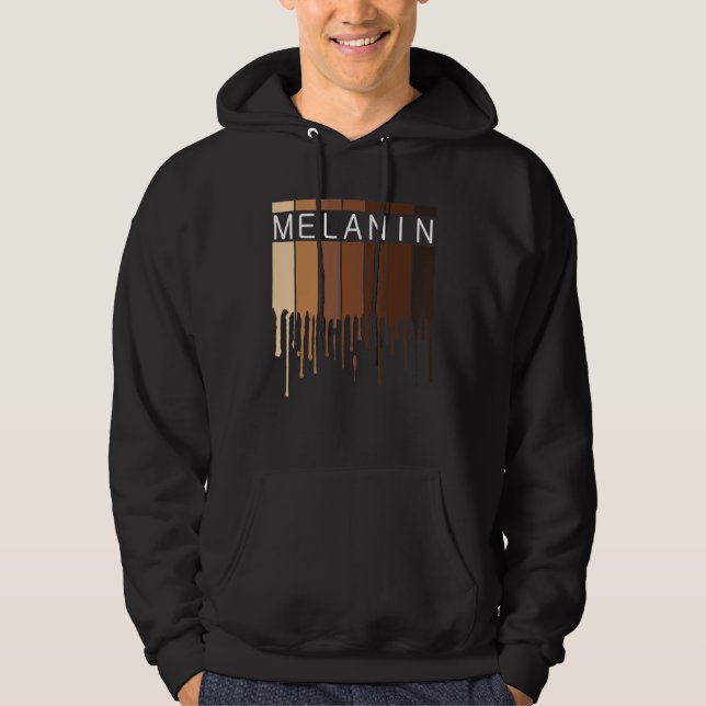 Melanin African American Black Drippin Melanin Hoodie (Framsida)