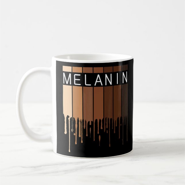 Melanin African American Black Drippin Melanin Kaffemugg (Vänster)