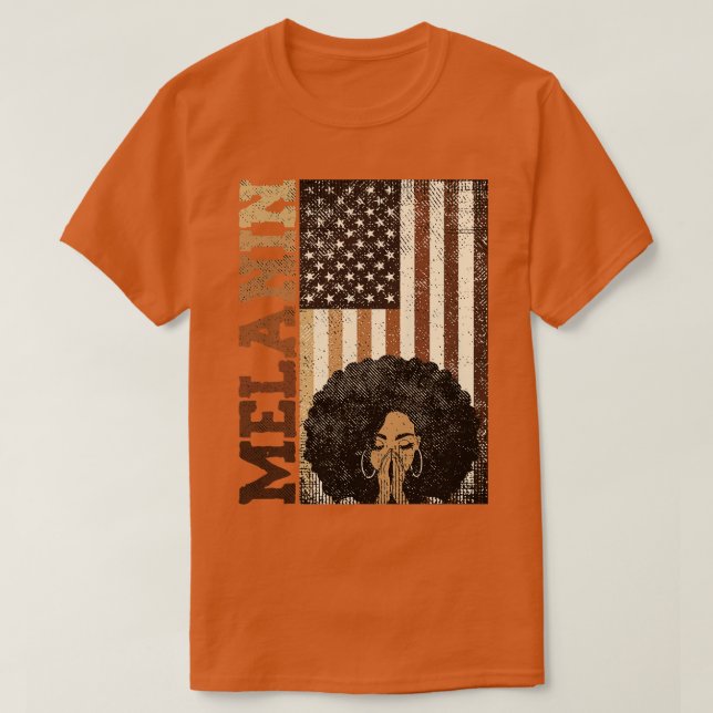 Melanin African American Flagga T Shirt (Design framsida)
