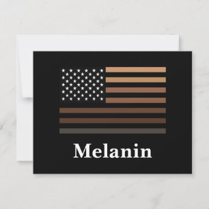 Melanin African American USA flagga Black History Anteckningskort