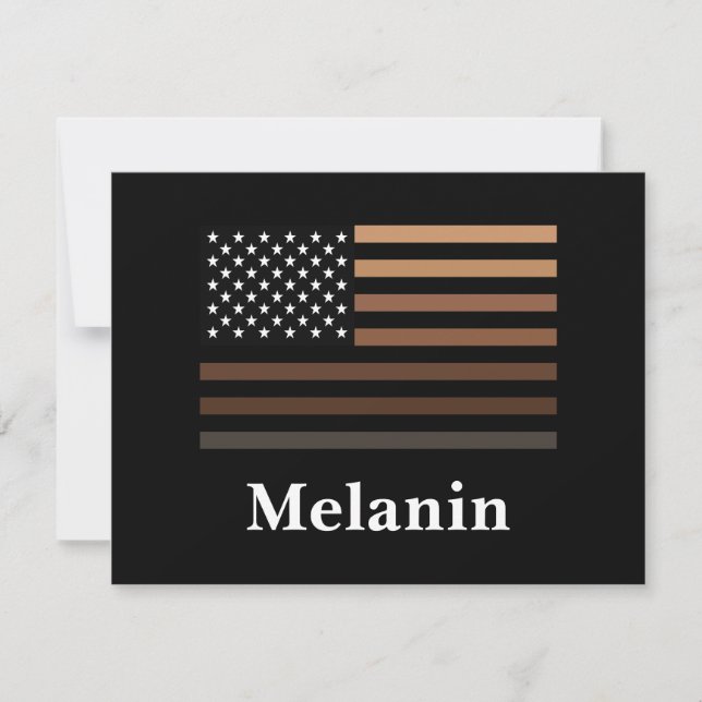 Melanin African American USA flagga Black History Anteckningskort (Framsida)