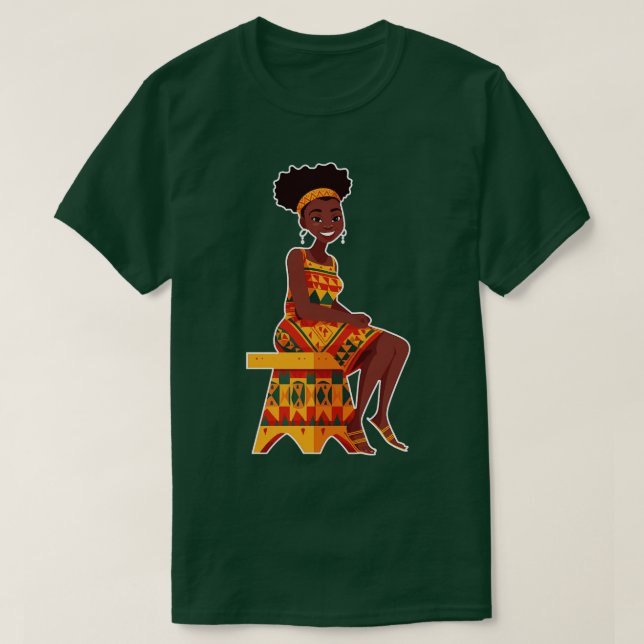 Melanin African Girl T Shirt (Design framsida)