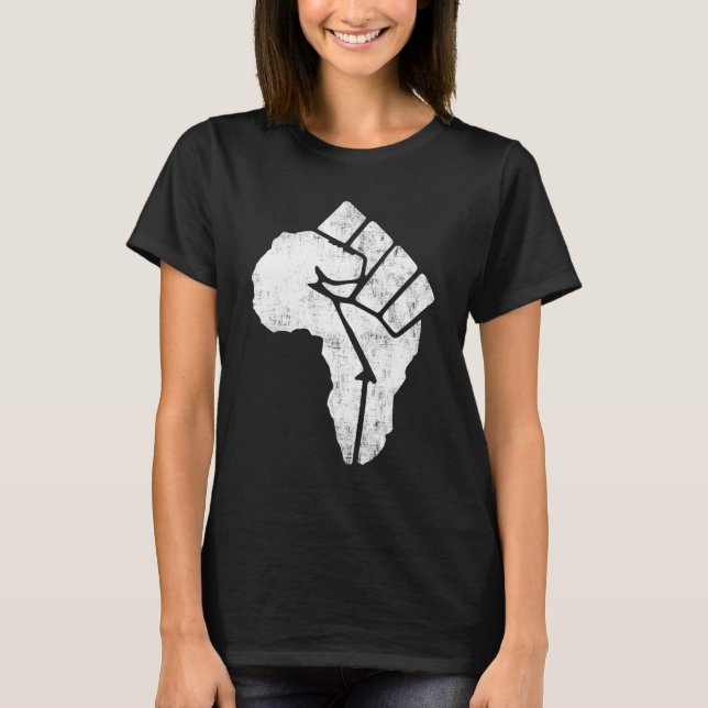 Melanin Afrika Karta Black History Month African A T Shirt (Framsida)