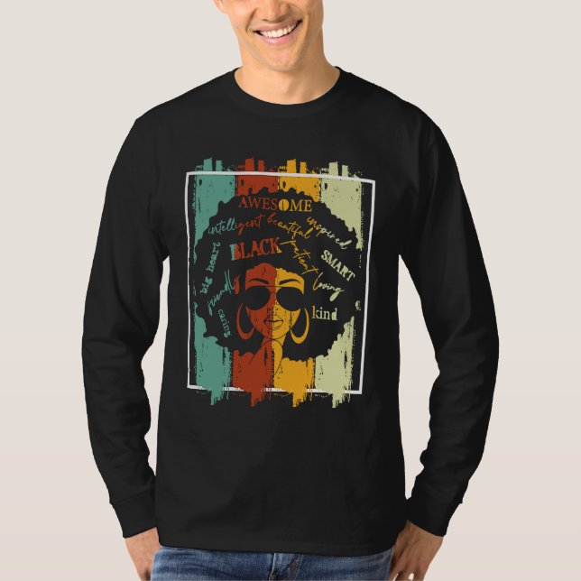 Melanin Afro African American Black Melanated Hist T Shirt (Framsida)