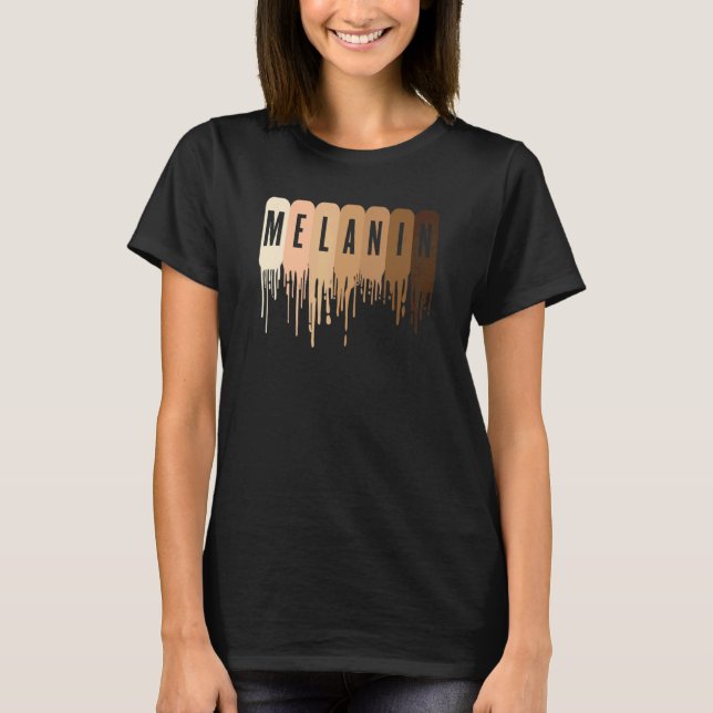 Melanin Afro Black African Black Pride T Shirt (Framsida)