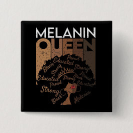 Melanin Afro Drottning Ordkonst Knapp