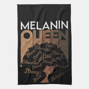 Melanin Afro Queen Ord Art Kökshandduk