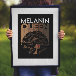 Melanin Afro Queen Ord Art Poster